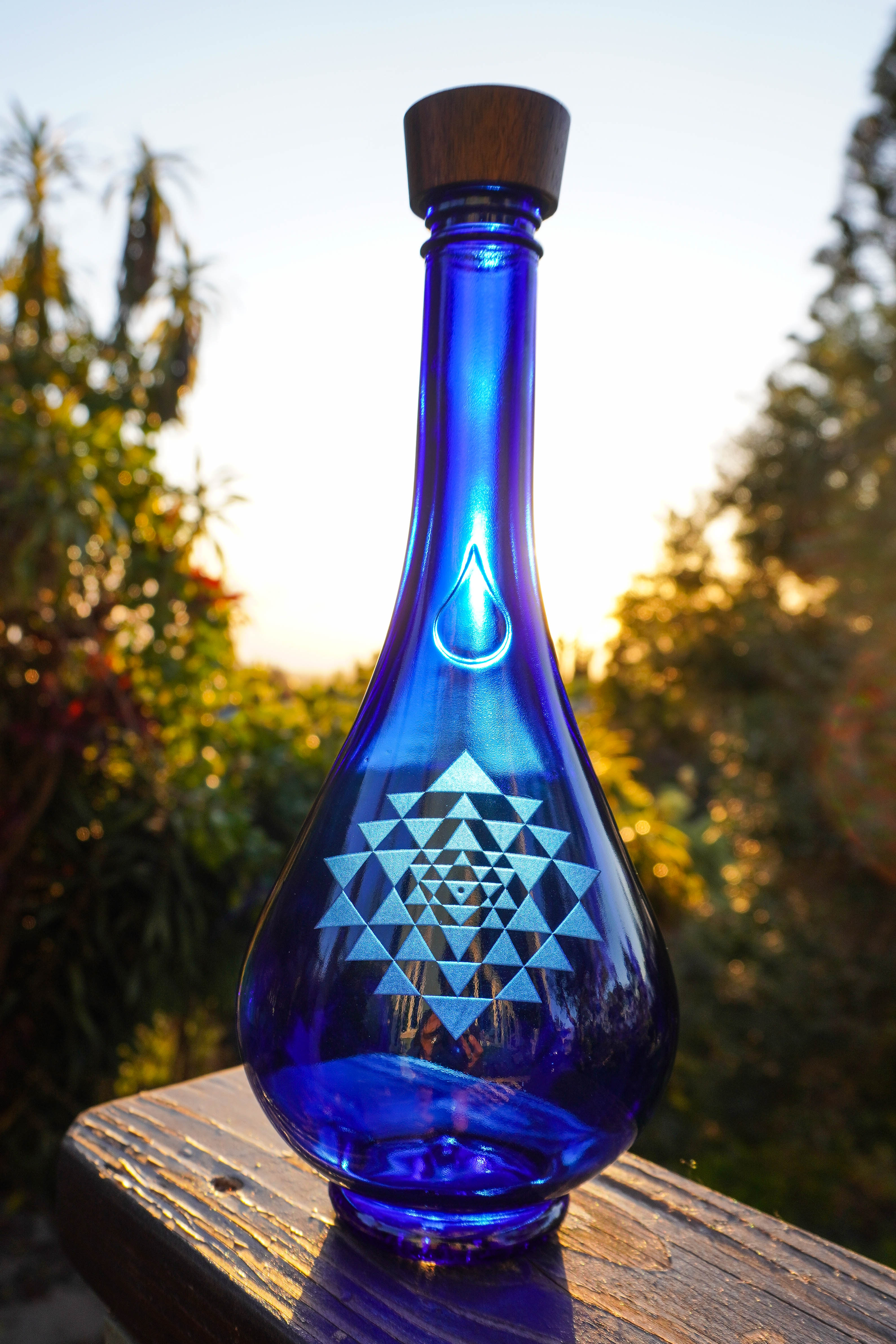 Genie Sandblasted Water Drops – Blue Bottle Love