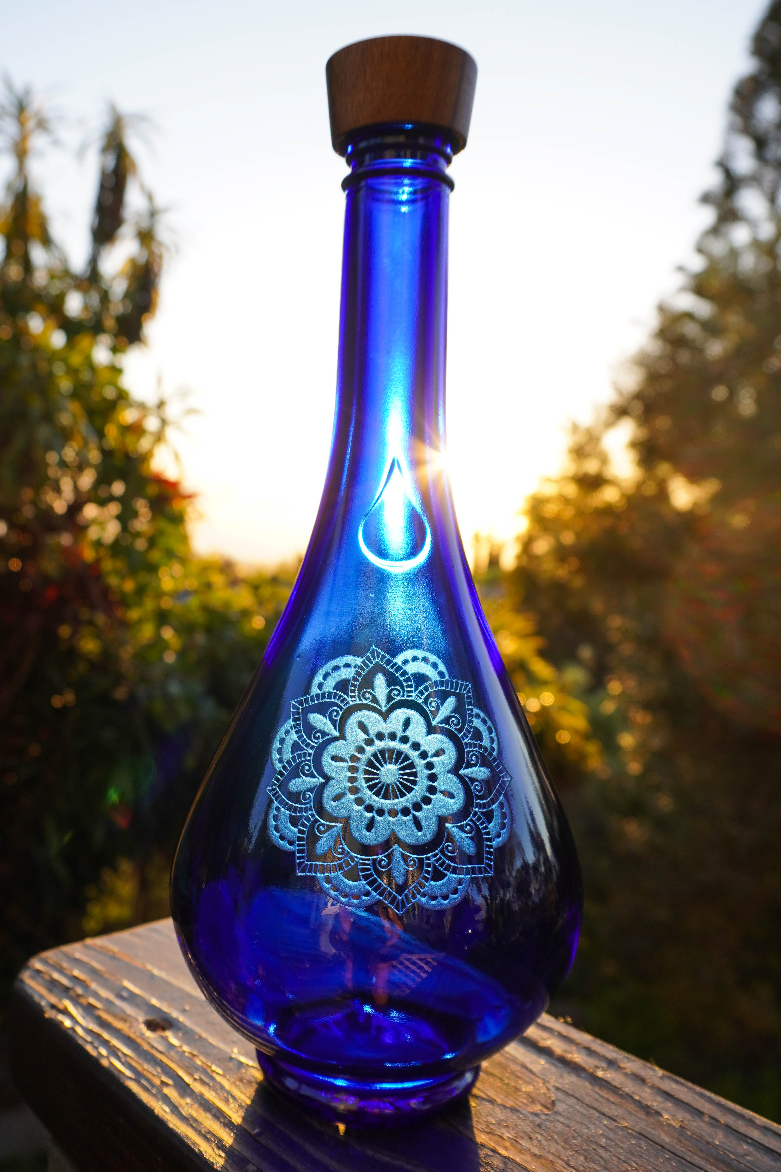 Genie Sandblasted Water Drops – Blue Bottle Love