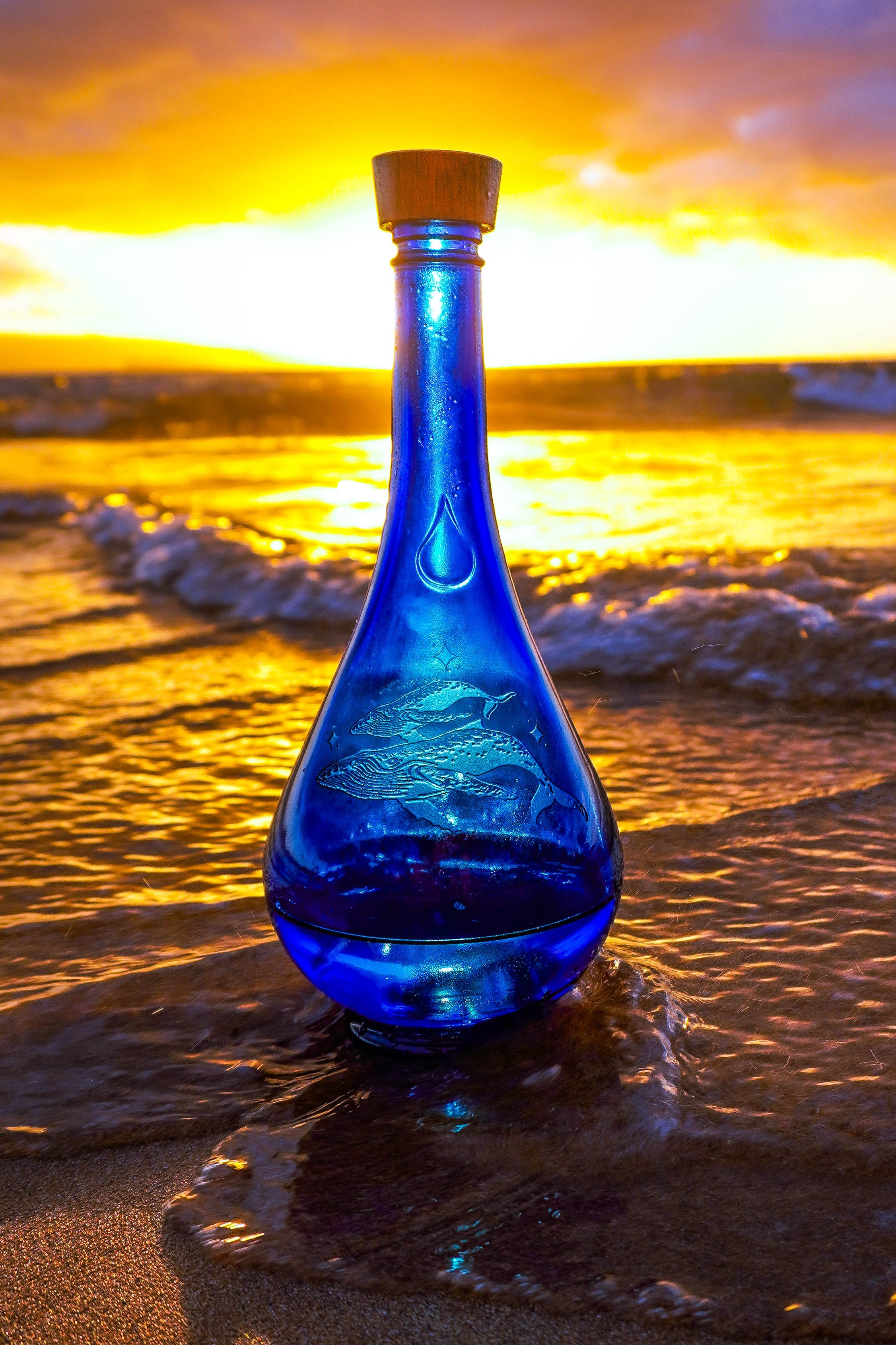 Blue Babybottle【クリスタルパワーストーン】 Genie Sandblasted Water Drops – Blue Bottle Love