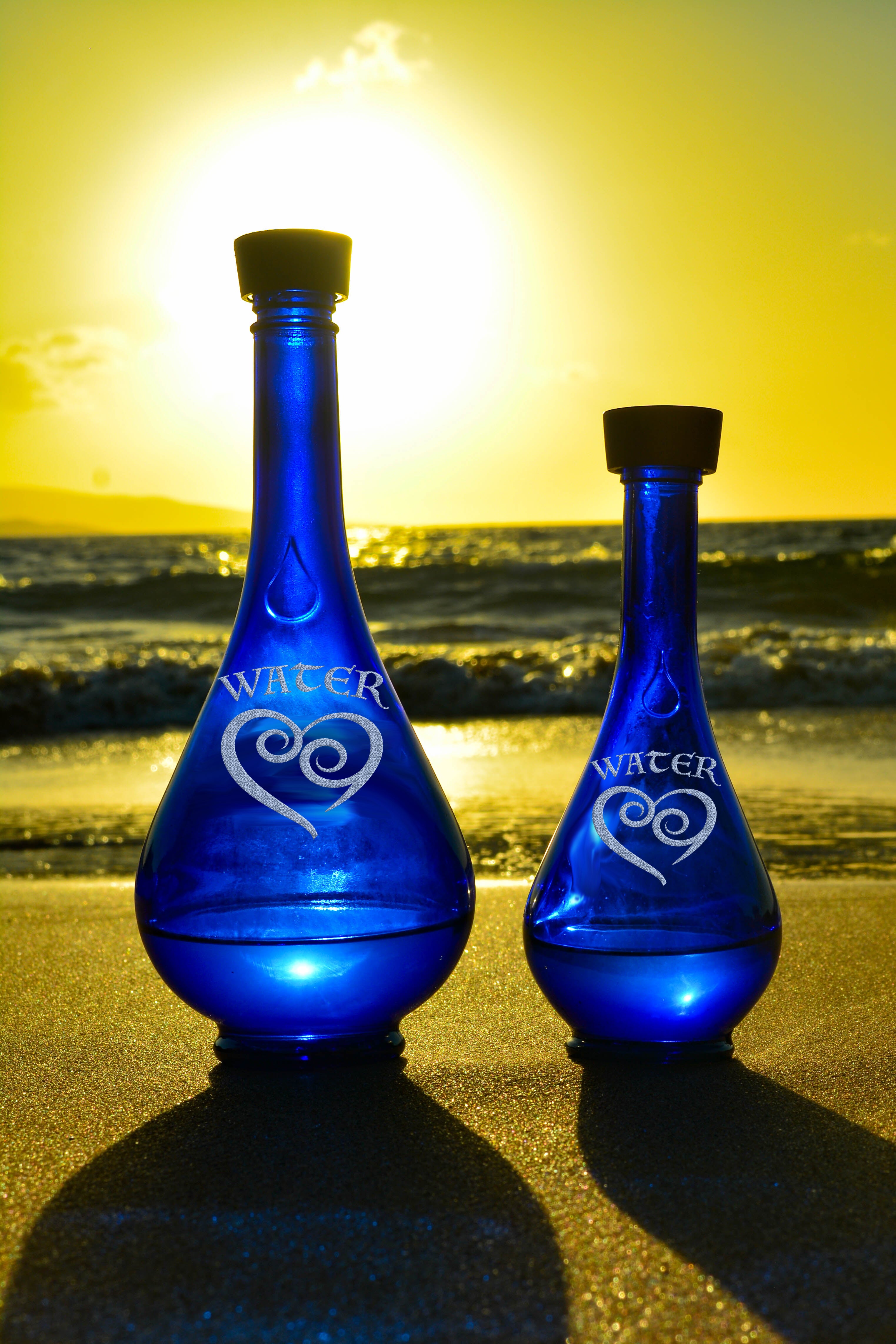 Genie Sandblasted Water Drops – Blue Bottle Love