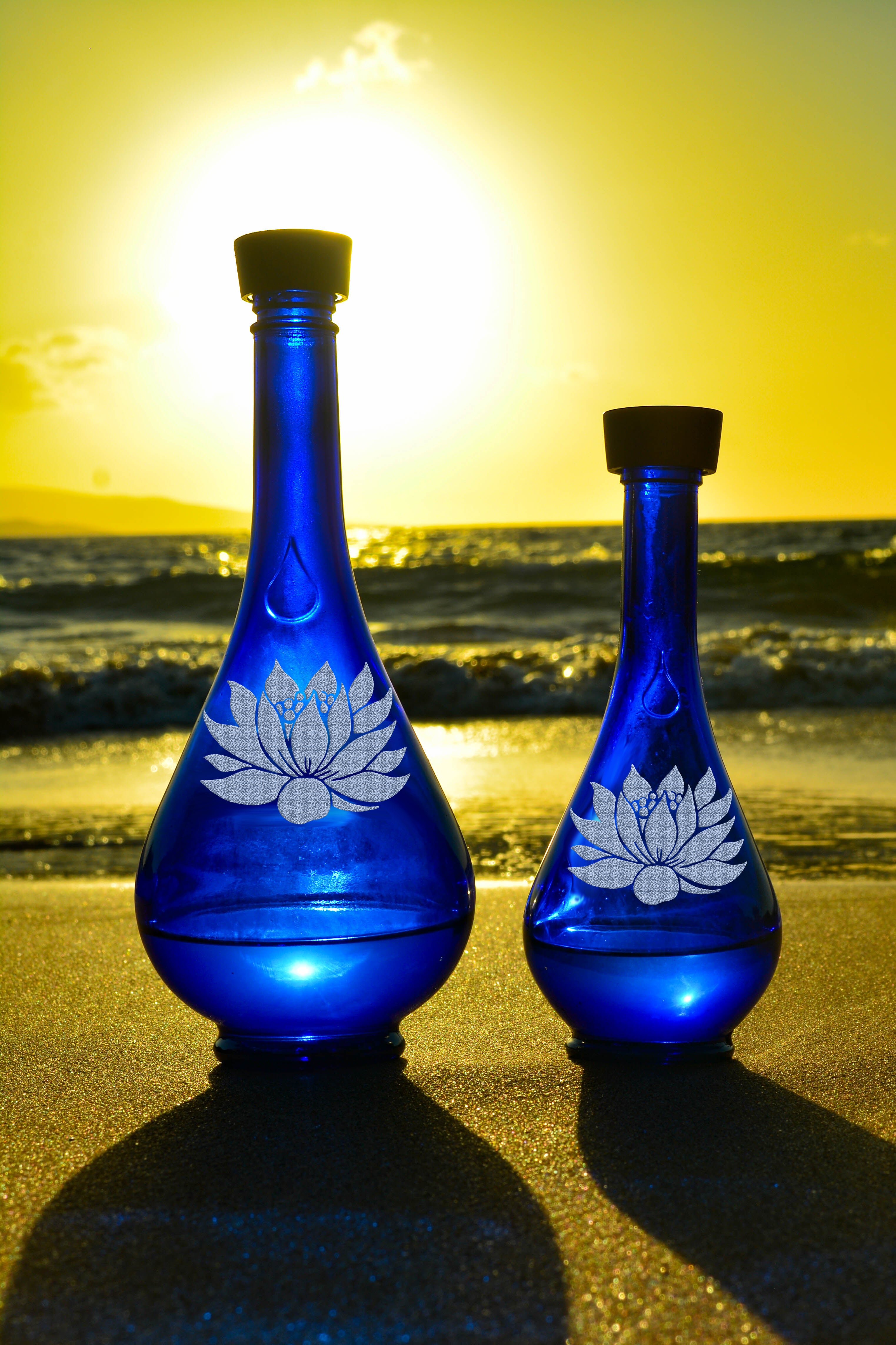 Genie Sandblasted Water Drops – Blue Bottle Love