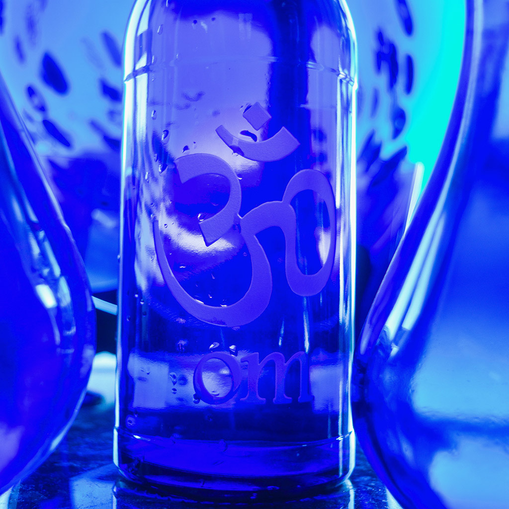 om-blue-bottle-love-art